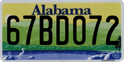 AL license plate 67BD072