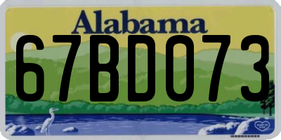 AL license plate 67BD073