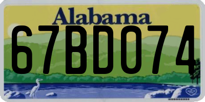 AL license plate 67BD074