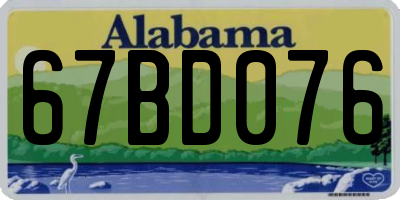 AL license plate 67BD076