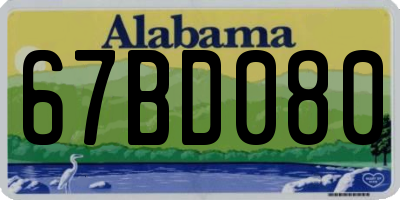 AL license plate 67BD080