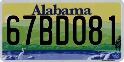 AL license plate 67BD081