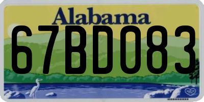 AL license plate 67BD083