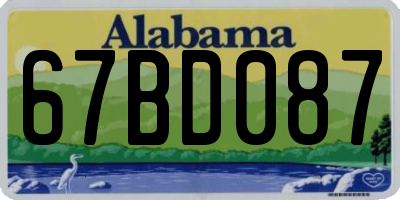 AL license plate 67BD087