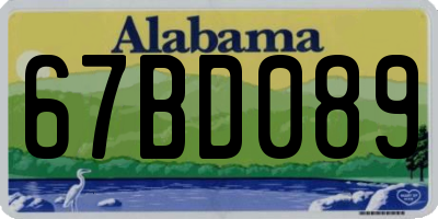 AL license plate 67BD089