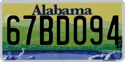 AL license plate 67BD094