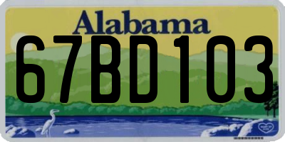 AL license plate 67BD103