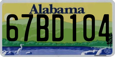 AL license plate 67BD104
