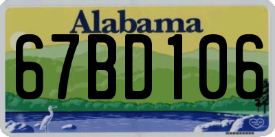 AL license plate 67BD106