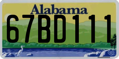 AL license plate 67BD111
