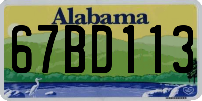 AL license plate 67BD113
