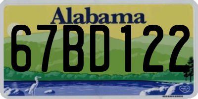 AL license plate 67BD122