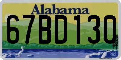 AL license plate 67BD130