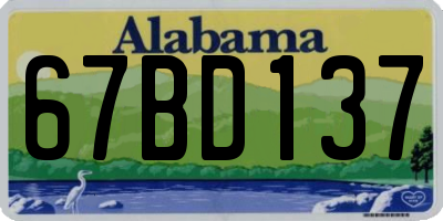 AL license plate 67BD137