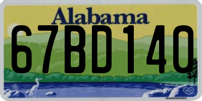 AL license plate 67BD140