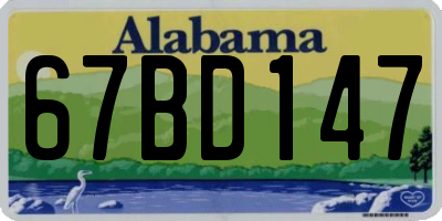 AL license plate 67BD147