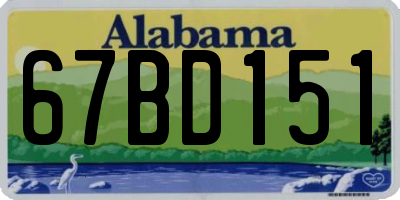AL license plate 67BD151