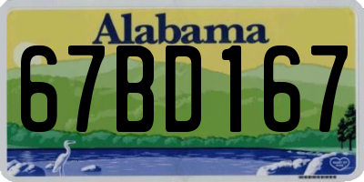 AL license plate 67BD167