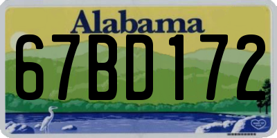AL license plate 67BD172