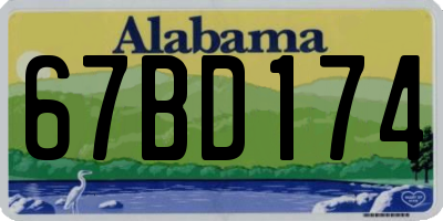 AL license plate 67BD174