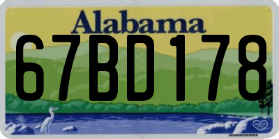 AL license plate 67BD178