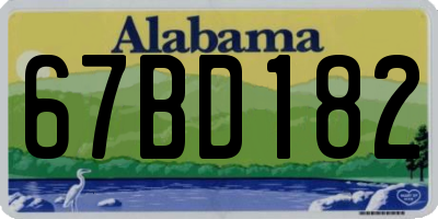 AL license plate 67BD182