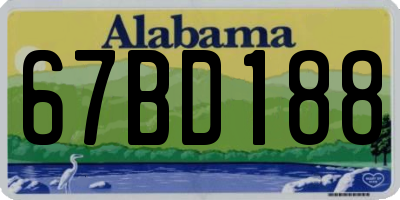 AL license plate 67BD188