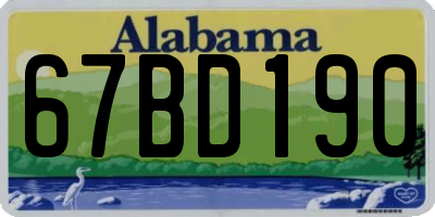 AL license plate 67BD190