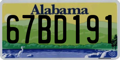 AL license plate 67BD191