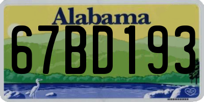 AL license plate 67BD193