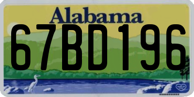 AL license plate 67BD196