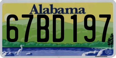 AL license plate 67BD197