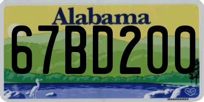 AL license plate 67BD200
