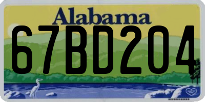 AL license plate 67BD204