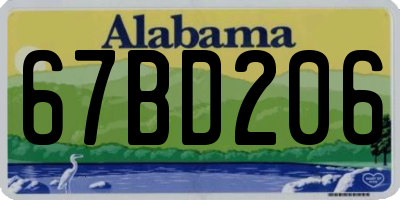 AL license plate 67BD206