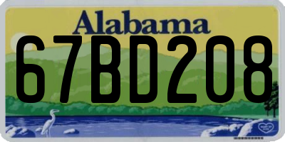 AL license plate 67BD208