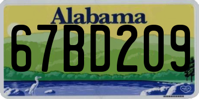 AL license plate 67BD209