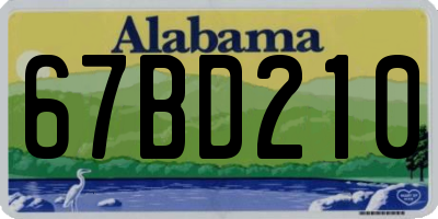 AL license plate 67BD210