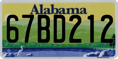 AL license plate 67BD212