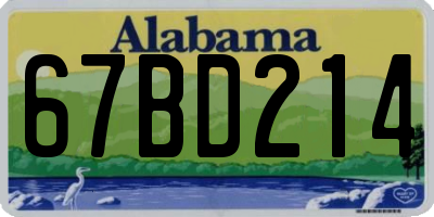 AL license plate 67BD214