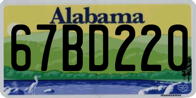 AL license plate 67BD220