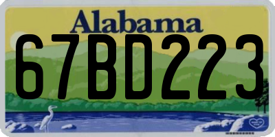 AL license plate 67BD223