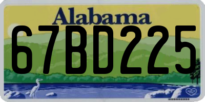 AL license plate 67BD225