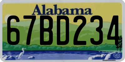AL license plate 67BD234