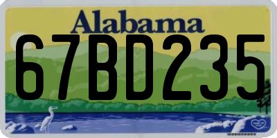 AL license plate 67BD235