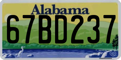 AL license plate 67BD237
