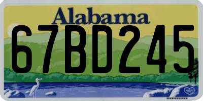 AL license plate 67BD245