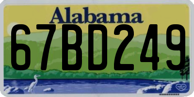 AL license plate 67BD249