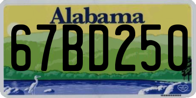 AL license plate 67BD250