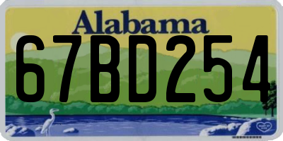 AL license plate 67BD254